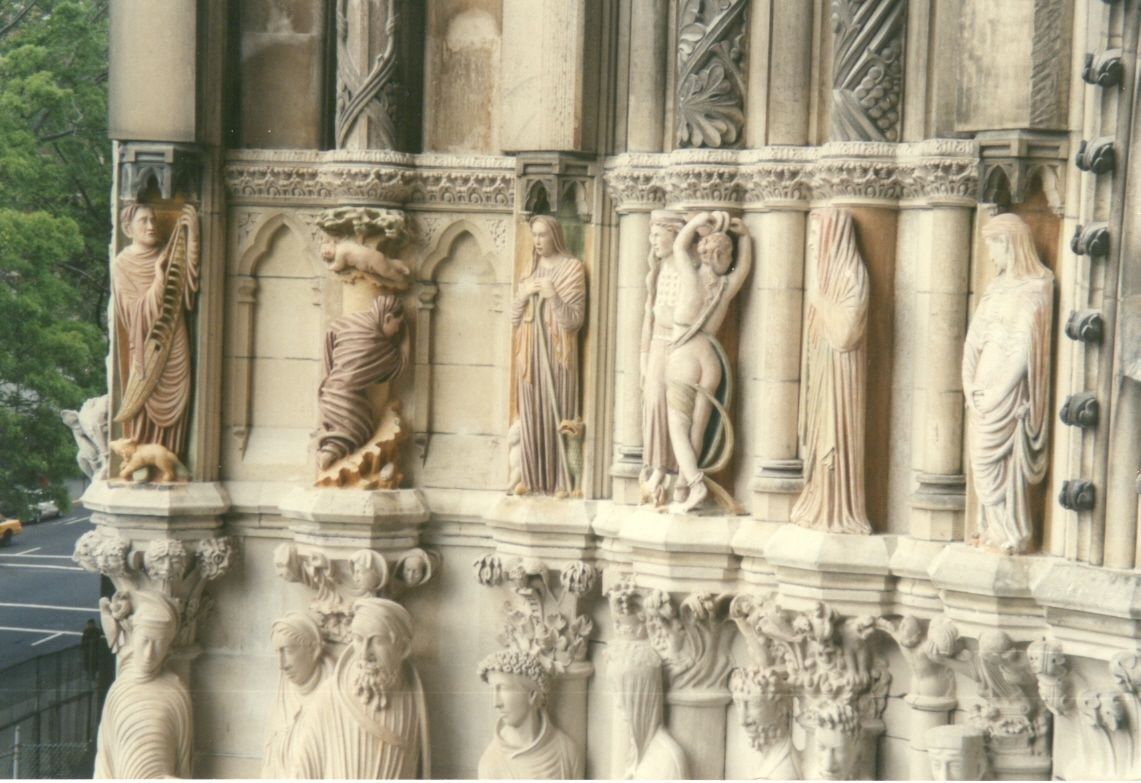 The completed second tier of carvings on the Portal of Paradise.